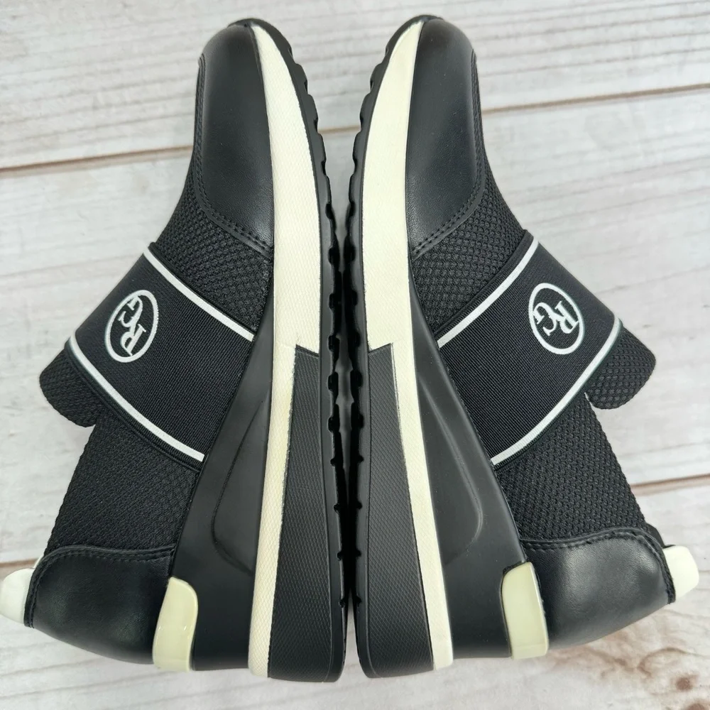 Renato Garini Italy Midnight Moon Black Wedge Slip On Sneakers Size 36/5.5 NEW